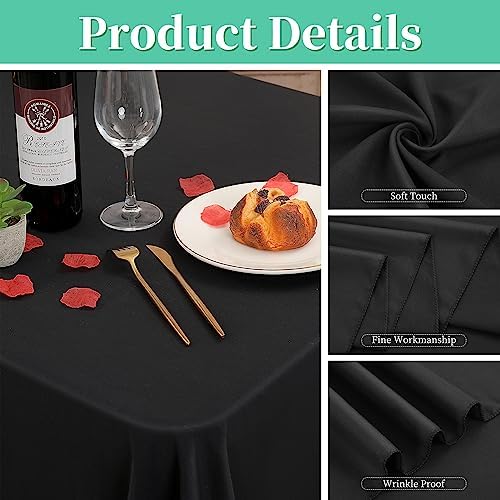 12 Pack Black Tablecloth for Rectangle Table 90 x 156 Inch - Image 4