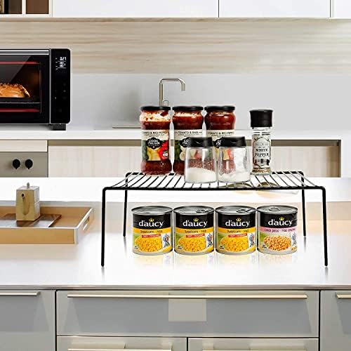 Cabinet Storage Shelf Rack Set of 6, Medium (13 x 9.4 inch) Rustproof Metal Wire Kitchen Cabinet Organizer and Storage, Cupboard Spice Shelf Rack for Plate, Dish, Counter & Pantry Organization - Image 6