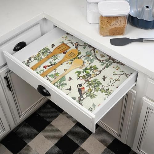 Quttisay Non-Adhesive Shelf Liner Floral Cabinets Liners 15.7In x 10FT - Image 3