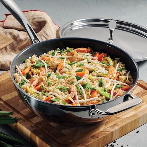 Tramontina Utsava Tri-Ply Clad Stainless Steel 3.75-Quart Wok with Lid - Image 2
