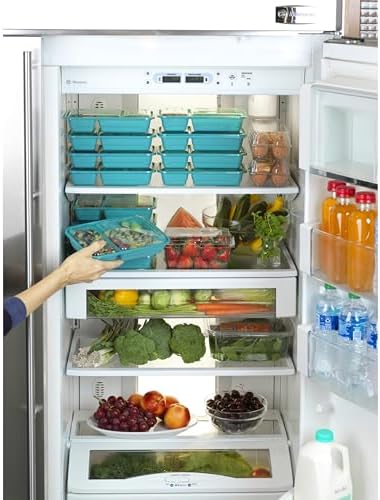 GoodCook Meal Prep Rectangle Two Compartment 60-Piece, Teal, Made without BPA (Pack of 4) - Image 5