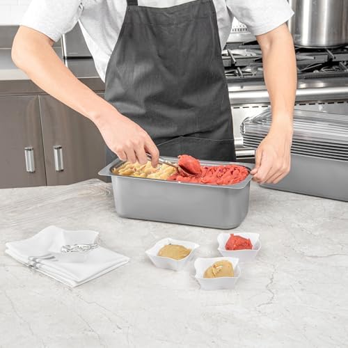 Restaurantware 5 Quart Ice Cream Tub, 100 Count, 5.28 Liter Capacity, Plastic Dessert Container, Rectangular Food Storage Box, Stackable Clear Lid, Gray - Image 5