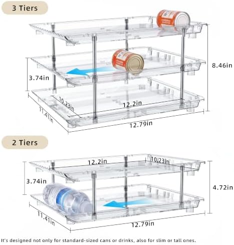 LXLXXL Can Organizer for Pantry, 3 Tier Stackable Soda Dispenser 1 Pack - Image 2