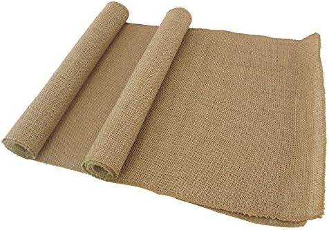 BambooMN Natural 15" x 88" Vintage Burlap Table Runner for Rustic Wedding Bridal Shower Bachelorette Graduation Party Table Decor Decorations, 1 Pieces by BambooMN