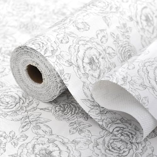 Floral Non-Slip Drawer and Shelf Liner for Kitchen 17.5In x 20FT by Insigoo