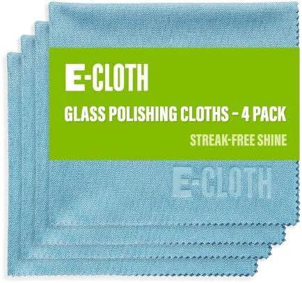 E-Cloth Glass & Polishing Cloth - Reusable & Durable Glass Cleaner - 4 Pack by E-Cloth