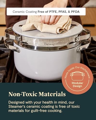 Caraway Steamer, Stainless Steel Steamer with Handles - Image 4