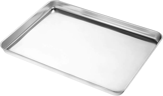 Wildone Baking Sheet Set of 3, Stainless Steel Cookie Sheet Cooking Sheet Pan for Baking & Roasting, 9/12/16 Inch, Non Toxic & Heavy Duty & Easy Clean - Image 4