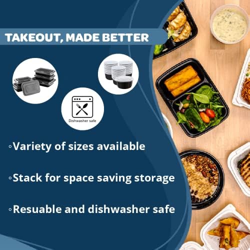 TIYA Food Containers - 16 oz Bulk 150 Pack with Lids - Rectangular Plastic To-Go Containers - Reusable, Microwavable, Dishwasher Safe - Leak-Proof for Meal Prep - BPA-Free - Image 3