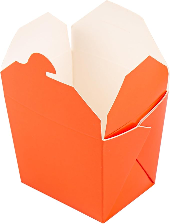 Restaurantware Chinese Take Out Boxes 200 Pack of 8 oz Grease-resistant Party Take Out Food Containers Disposable Stackable Asian Square Orange Paper To Go Boxes For Restaurants - Image 14