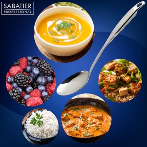 Sabatier Professional Large Metal Serving Spoon - Mirror Polished Stainless Steel Cooking Spoon Presenting Mash, Salads & Desserts. Strong Construction. 5 Year Guarantee, Dishwasher Safe - Image 7