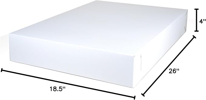 Southern Champion Tray 1095 Premium Clay Coated Kraft Paperboard White Non-Window Sheet Cake and Utility Tray, 26" Length x 18-1/2" Width x 4" Height (Case of 50) - Image 2