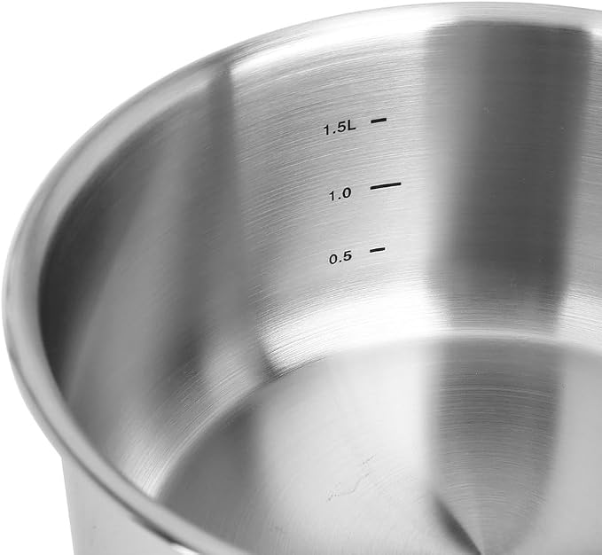 Sitram 8-Piece Stainless Steel Cookware Set: 3 Frying Pans (20-24-28 cm) + 2 Saucepans (16-18 cm) + 2 Glass Lids (16-18 cm) + Removable Handle, Suitable for All Heat Sources - Image 5