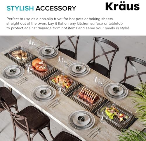 Kraus Multipurpose Workstation Sink Roll-Up Dish Drying Rack, Colander and Trivet in Black, KRM-11BL - Image 2