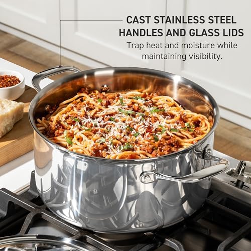 T-Fal Pro Tri-Ply Stainless Steel 6 qt Dutch Oven Pot with Lid, Induction - Image 4