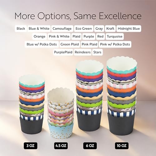 Restaurantware 4.5 oz Pink Paper Scalloped Baking Cup, 50 Pack - Image 5