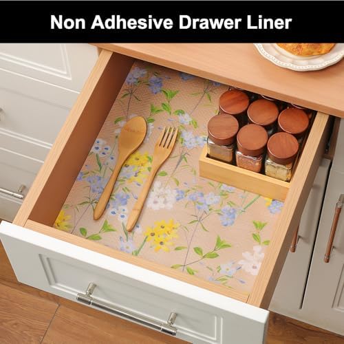 Cooyes Shelf Liner – Premium Non-Adhesive Cabinet & Drawer Liner for Kitchen – Waterproof Shelf Paper with Modern Pattern – Durable EVA Cabinet Mat – Easy to Cut （11.8" W x 360" L） - Image 3
