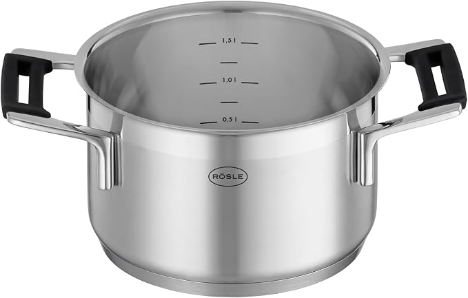 Rosle 91961 Silence Pro Stainless Steel High Casserole Cooking Pot with Insulated Handles & Lid 16 cm / 6.3 in, Silver - Image 3