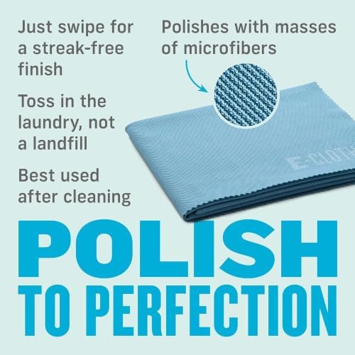 E-Cloth Glass & Polishing Cloth - Reusable & Durable Glass Cleaner - 4 Pack - Image 5