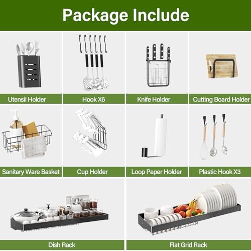 Over Sink Dish Drying Rack, 3-Tier Full Stainless Steel Drainer Dish Rack Adjustable 20.9''-37.4'', Expandable Multifunctional Kitchen Organizer - Image 4