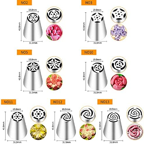 Stainless Steel Small Russian Tulip Flower Icing Tips Kit, 8 Pcs Set - Image 4