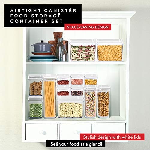 DWËLLZA KITCHEN Airtight Food Storage Containers with White Lids 2L - 4 Pc Clear Plastic Pantry Snacks Kitchen Container, Baking Supplies, 4LB Sugar & Flour Canister BPA-Free - Image 2