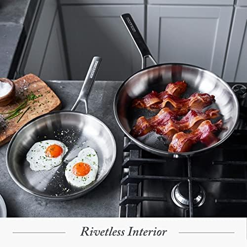Merten & Storck Tri-Ply Stainless Steel 8 Piece Cookware Pots & Pans Set,Professional Cooking,Multi Clad,Measurement Markings,Drip-Free Pouring Edges,Durable Glass Lids, Induction,Oven&Dishwasher Safe - Image 5