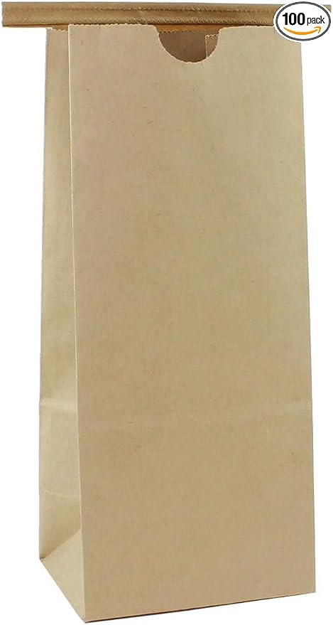 AwePackage Kraft Paper Grease Resistant Tin Tie Bag with Poly Liner (100, 8 oz) by Awe+Package