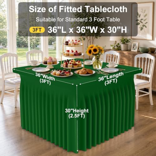 Smiry Spandex Elastic Fitted Table Cloth Skirt for 3FT Square Table - Image 3