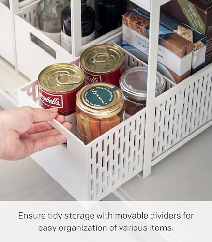 YAMAZAKI Home 2-Tier Storage Basket, Under-Sink Storage, ABS Plastic, White - Image 6
