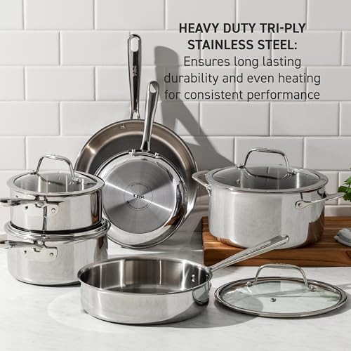 T-Fal Pro Tri-Ply Stainless Steel 6 qt Dutch Oven Pot with Lid, Induction - Image 2