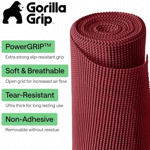 GORILLA GRIP powerGRIP Drawer Shelf and Cabinet Liner, 12" x20', Red - Image 2
