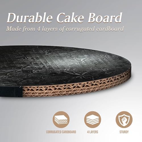 Cakebon Cake Boards 12" Black Round Cake Drums 1/2" Wrapped Edge 3Pack | 12 Inch Cake Drum, Cake Drums 12 Inch, Base para Pastel, Cake Base Board, Cake Rounds, Cake Boards 12 Inch Round - Image 3