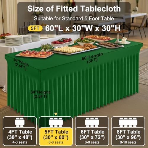 Smiry Spandex Elastic Fitted Table Cloth Skirt for 5FT Rectangle Table - Image 3