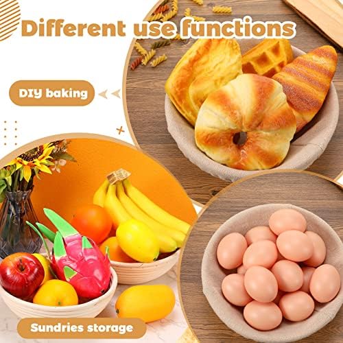 Gejoy 20 Sets Proofing Baskets Banneton with Cloth Liner,Round,9 Inch | Rattan Bread Baskets for Sourdough Baking, Round Banneton Bowls with Linen Liners, Bulk Supplies for Artisan Loaves - Image 4