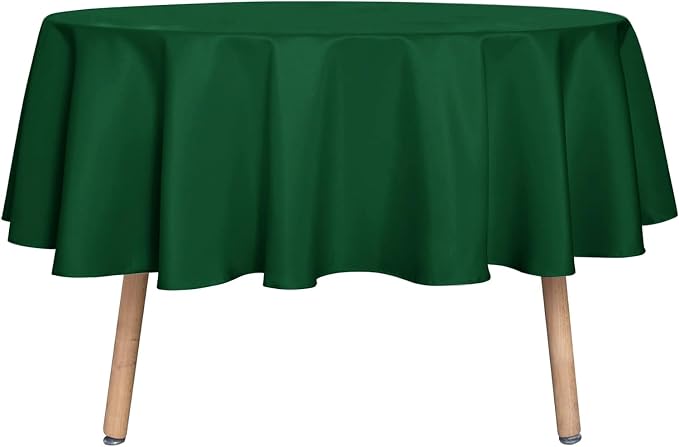 sancua Round Tablecloth 48 Inch Fits 20-36 Inch Tables, Hunter Green by sancua