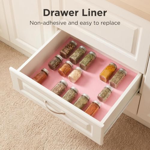 Coavas Shelf and Cabinet Liner, Easy Cut Protective (Pink, 17.5 in x 20 ft) - Image 2