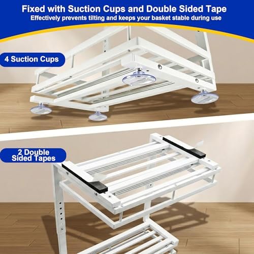 2-Tier Metal L-Shaped Pull-Out Under Sink Organizer, White, 2 Pack - Image 4