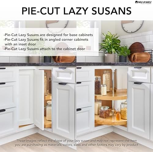 Rev-A-Shelf 2 Tier Pie-Cut Lazy Susan for Corner Base Cabinets, Plastic, 24" Double Shelf Swivel Kitchen Spice/Can Organizer, Almond, 6942-24-15-52 - Image 6