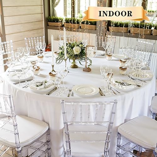 sancua 90 Inch Round Tablecloth White, 8 Pack - Image 2