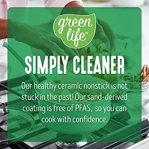 GreenLife Artisan Healthy Ceramic Nonstick, 1QT and 2QT Saucepan Pot Set with Lids, Stainless Steel Handle, PFAS-Free, Dishwasher Safe, Oven Safe, Turquoise - Image 6