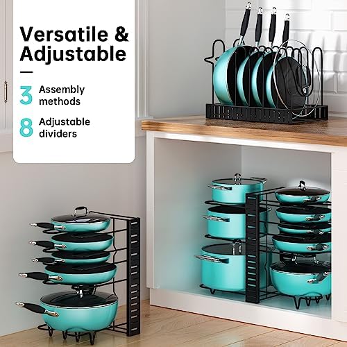 MUDEELA 8-Tier Lightweight pot and pan organizer for under cabinet, 16.6" H - Image 5