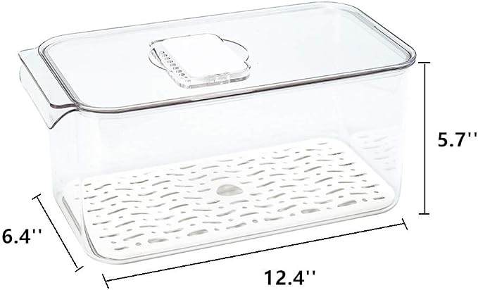 Slideep Refrigerator Food Storage Containers, Produce Saver Stackable Container with Lids & Removable Drain Tray, Freezer Bins Stay Fresh Lettuce Salad Container for Fridge - Image 6