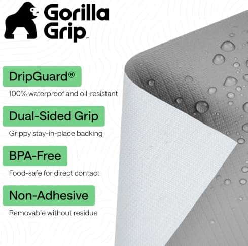 GORILLA GRIP Shelf Liner, Kitchen Drawer Protector, 17.5x120 Gray - Image 2