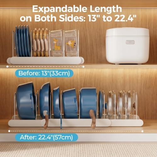 ORDORA 2 Pack Expandable Pots and Pans Organizer for Food Storage Container - Image 2
