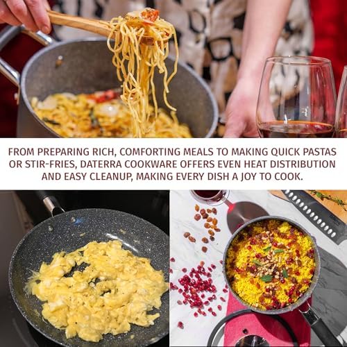 Nonstick Small Pasta Bundle – 2.6 Qt Saucepan with Lid, 9.5" Frying Pan, 5 Qt Dutch Oven with Lid – Induction Compatible, Oven Safe, Ceramic Nonstick, PTFE & PFOA Free Cookware Set – Made in Italy - Image 7