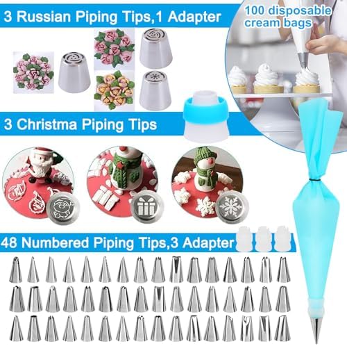 Cake Decorating Kit 781PCS Baking Supplies with Cake Turntable Icing Piping Bags and Frosting Tips Set Springform Pans Birthday Cake Toppers - Image 4