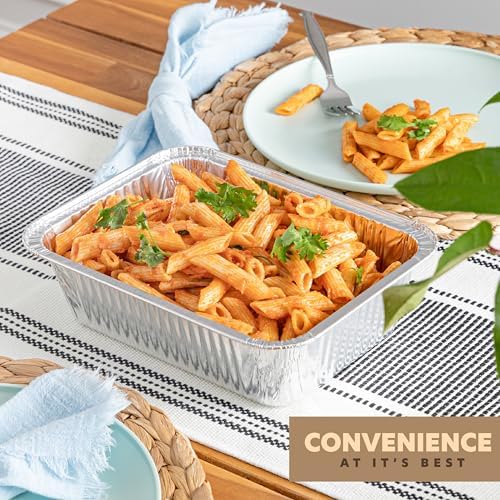 PLASTICPRO 25 Pack Aluminum Pans 8'' X 10" Disposable Pans with Covers Heavy Duty 5 lb Foil Pans for Baking and Cooking - Image 3
