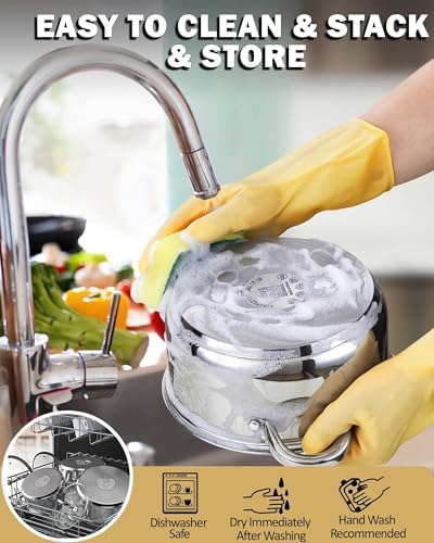 Cook N Home Basics 12 Quart Stainless Steel Stock Pot with Lid, Cooking Pot for Pasta, Stockpot with Sturdy Handle, Soup Pot with Even Heating, Oven & Dishwasher Safe, Cookware for Canning, Boiling - Image 5
