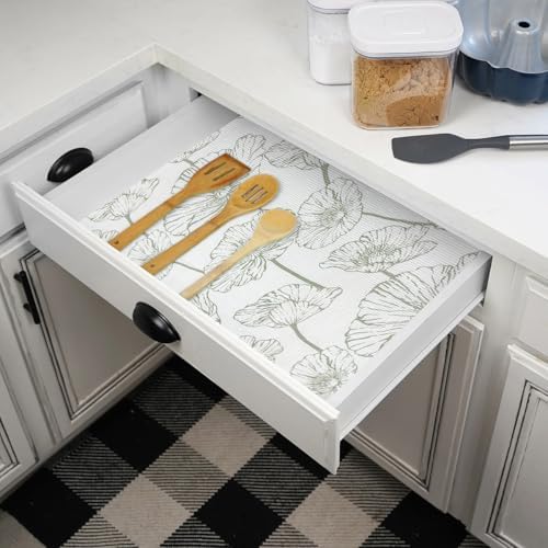 Quttisay Lotus Shelf Liner for Cabinets Kitchen Drawer Liners 15.7in x 10ft - Image 2